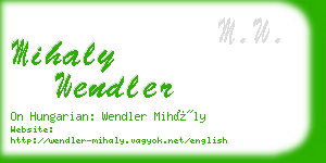 mihaly wendler business card